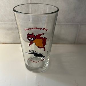 Groundhog Day February 2, 2011 Punxsutawney Phil shadow tall drinking glass